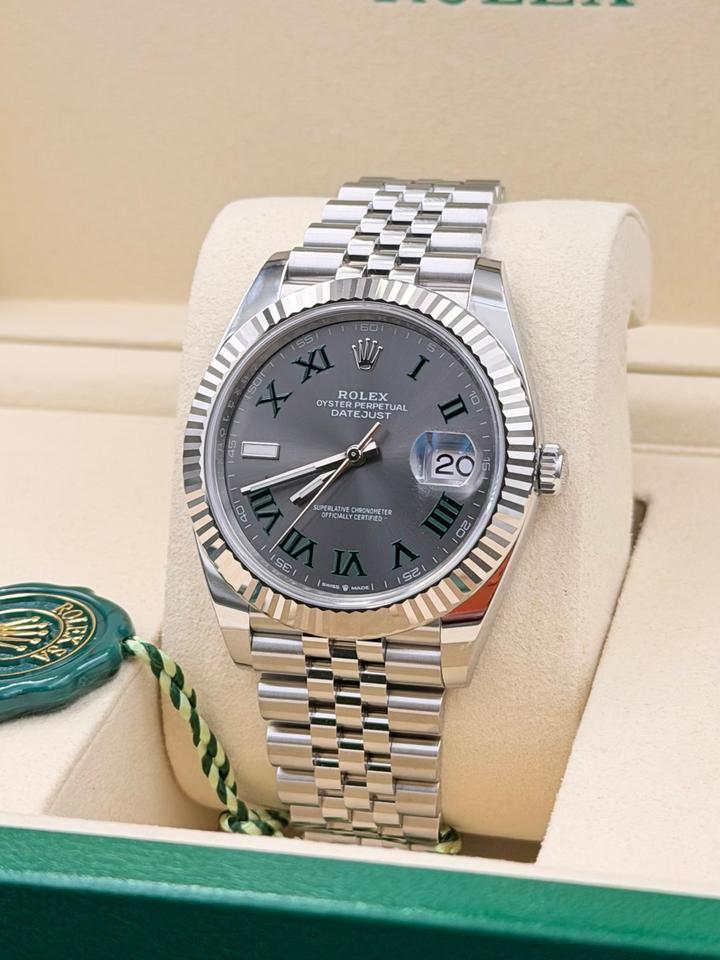 Rolex Datejust 'Wimbledon' Stainless Steel Slate Dial Jubilee