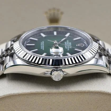 Rolex Datejust 41 Green Ombré Fluted Bezel Jubilee Bracelet
