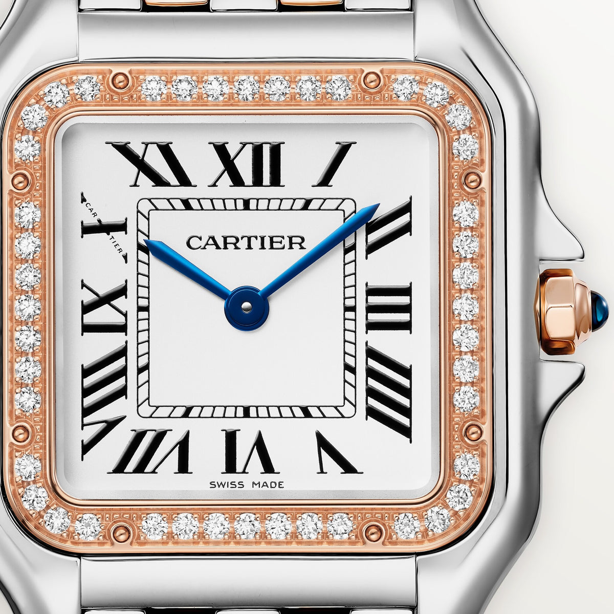 Cartier panthère or rose, acier, diamants