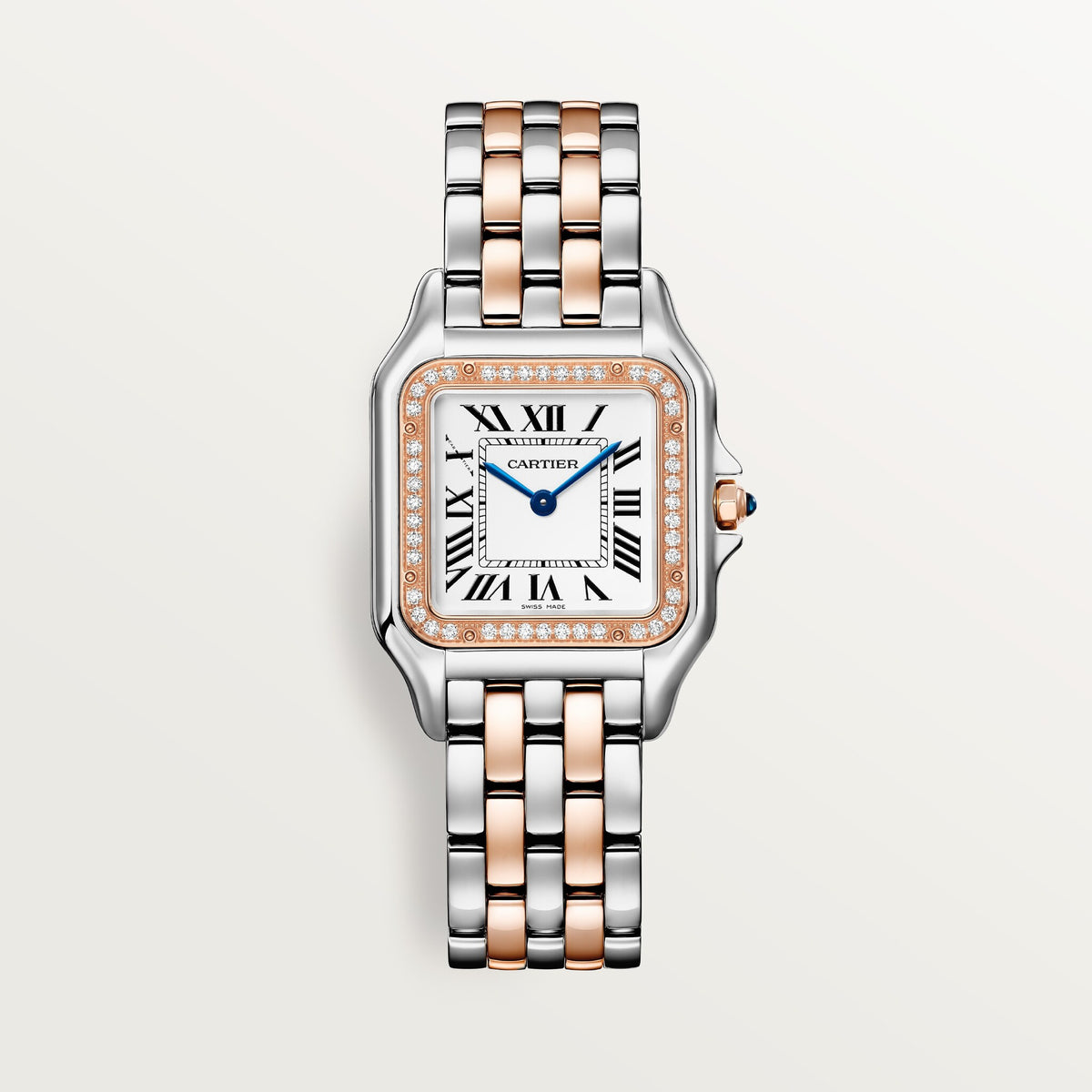 Cartier panthère or rose, acier, diamants