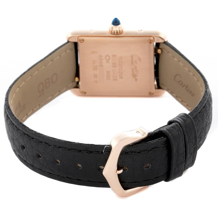 Cartier Tank Solo Women's Watch with Black Leather Strap