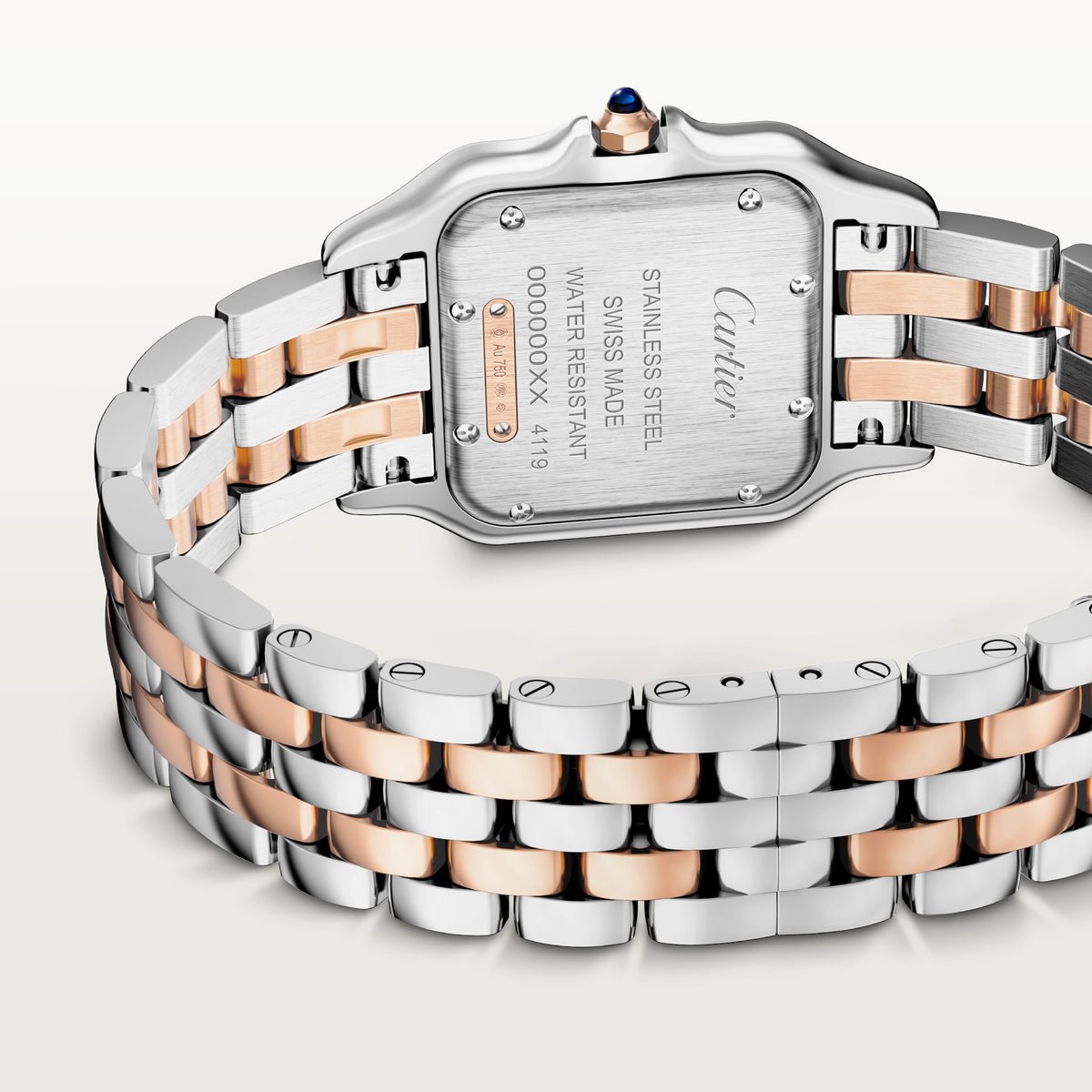 Cartier panthère or rose, acier, diamants