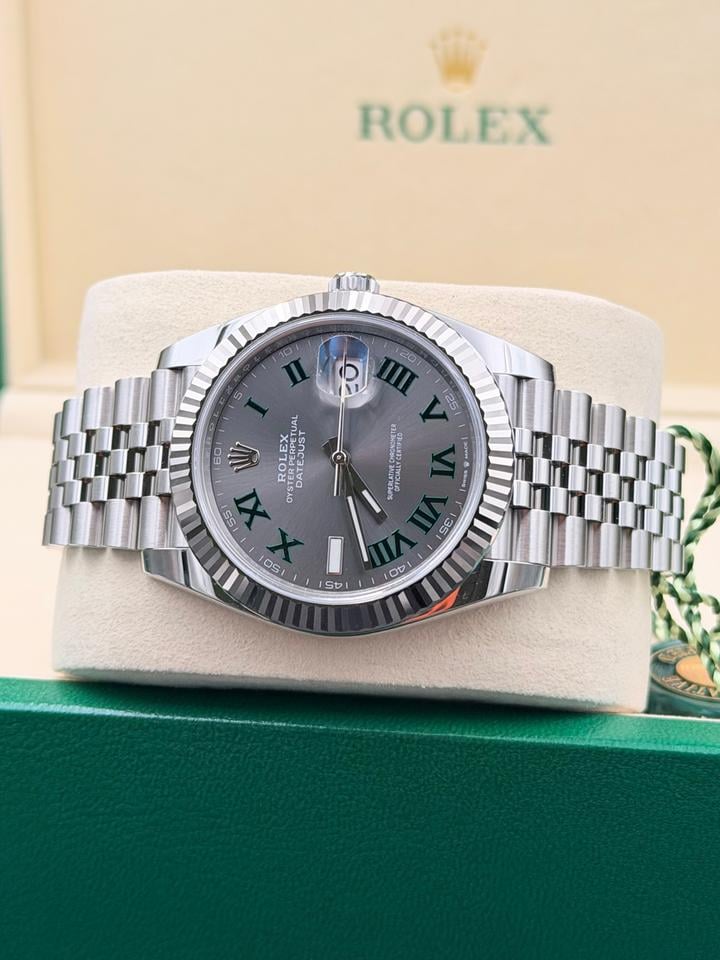 Rolex Datejust 'Wimbledon' Stainless Steel Slate Dial Jubilee