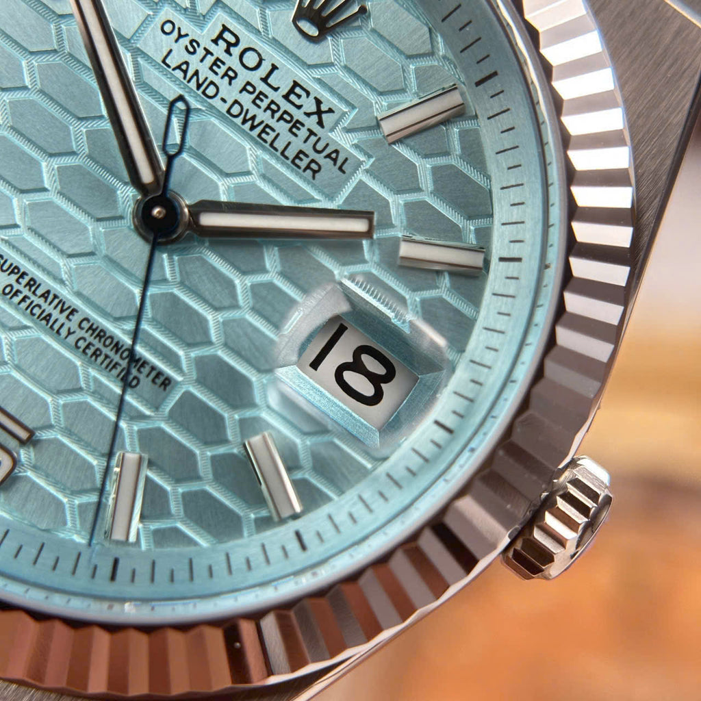 Rolex Land-Dweller Ice Blue Honeycomb