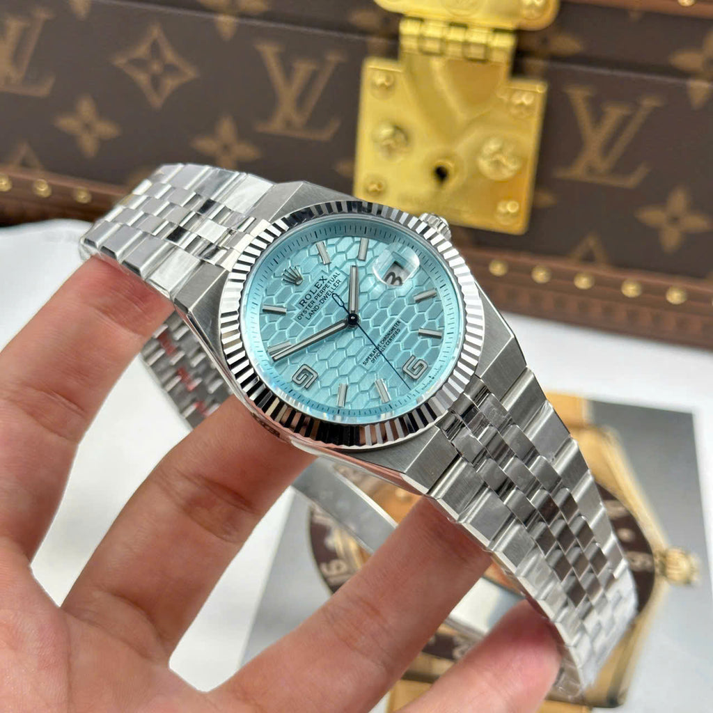 Rolex Land-Dweller Ice Blue Honeycomb