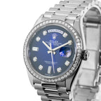 Rolex Day-Date 40 Platinum - Baguette / Blue Ombré