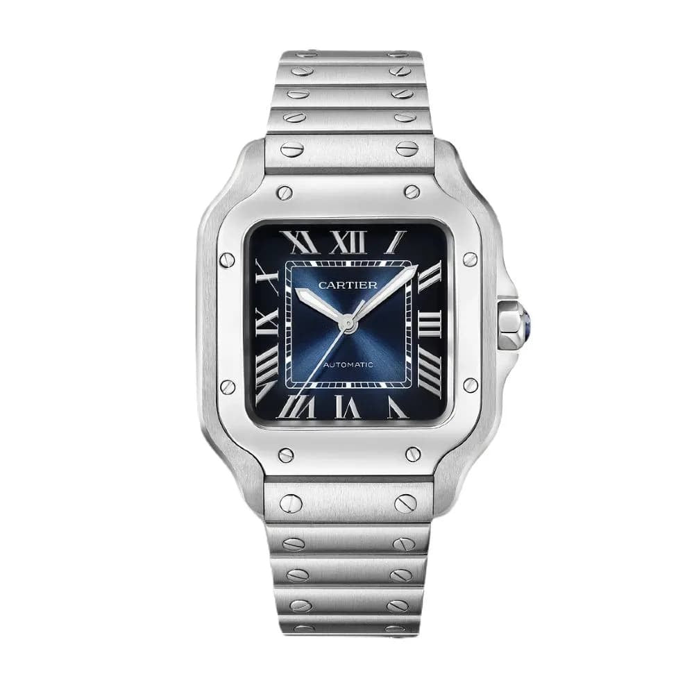 Cartier Santos De Cartier Blue 2023 Dial Medium complete set