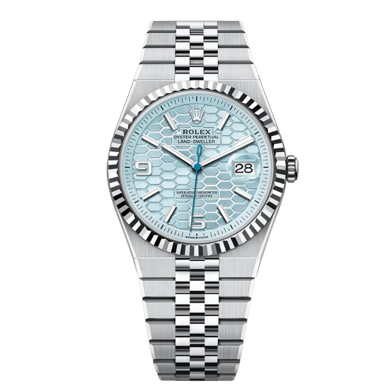 Rolex Land-Dweller Ice Blue Honeycomb