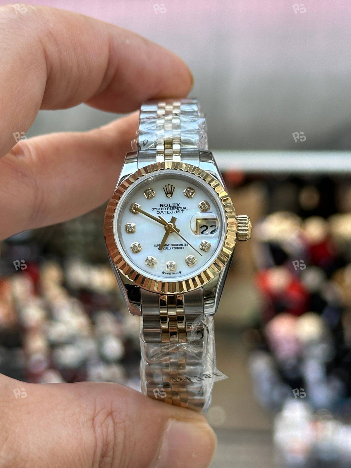 Rolex Datejust Gold-silver White Dial chiffres en diamant