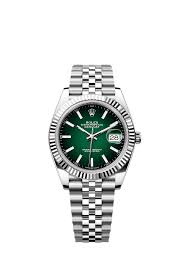Rolex Datejust 41 Green Ombré Fluted Bezel Jubilee Bracelet