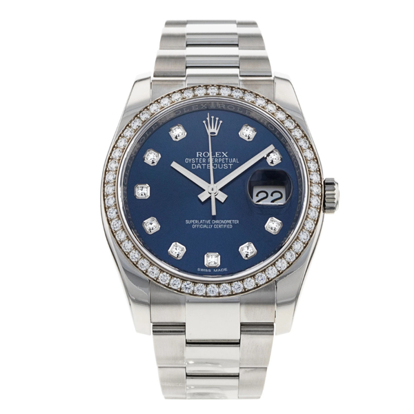 Rolex Datejust 36 Steel Blue Jubilee Diamond : ROLEX FEMME